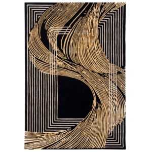 Fargotex Černo-zlatý koberec Wind 200 x 300 cm