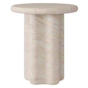 Somcasa Odkládací stolek Emeric ø 50 cm s dekorem travertinu