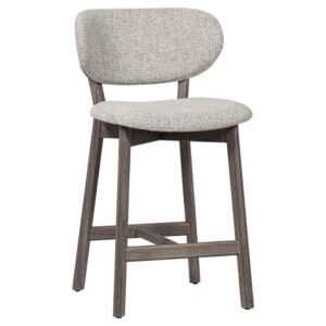 WOOOD Béžová barová židle Udar 65 cm s tmavou dubovou podnoží