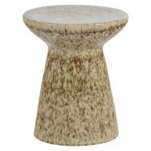 WOOOD Světle hnědý keramický odkládací stolek Fleck ø 35 cm