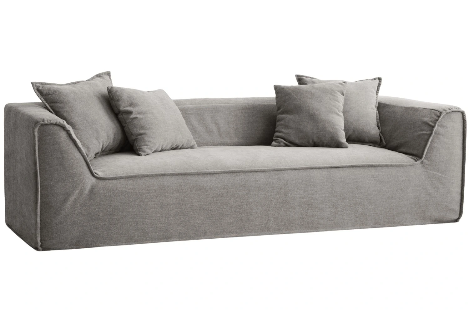 Micadoni Šedá čtyřmístná pohovka Milton 260 cm