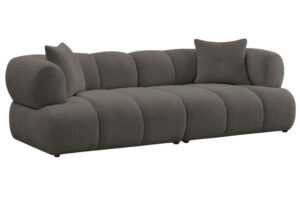 Bobochic Paris Hnědá bouclé trojmístná pohovka Pamira 253 cm