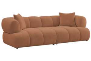 Bobochic Paris Terakotově oranžová bouclé trojmístná pohovka Pamira 253 cm