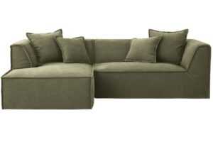 Micadoni Světle zelená rohová pohovka Milton 270 cm