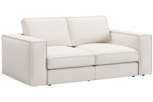 Micadoni Bílá dvoumístná pohovka Pola 206 cm