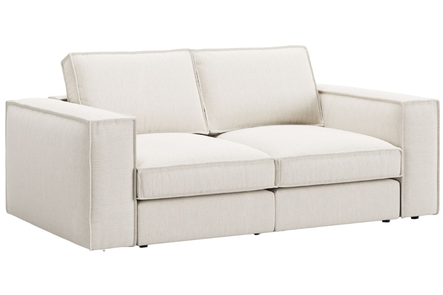 Micadoni Bílá dvoumístná pohovka Pola 206 cm