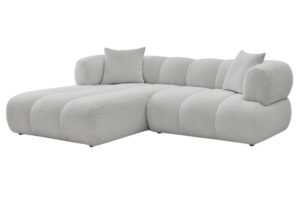 Bobochic Paris Světle šedá bouclé rohová pohovka Pamira 253 cm