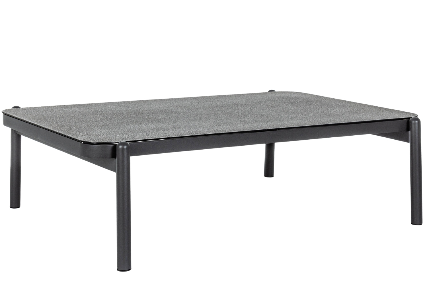 Bizzotto Tmavě šedý skleněný zahradní konferenční stolek Florencia 120 x 75 cm