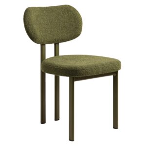 Micadoni Zelená bouclé jídelní židle Sam