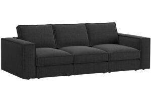 Micadoni Černá čtyřmístná pohovka Pola 284 cm