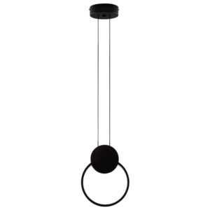 Nova Luce Černé kovové závěsné LED světlo Wiro 20 cm