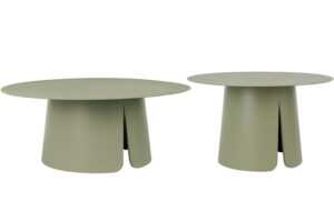 Bizzotto Zelený set dvou zahradních stolků Bryan 70/90 cm