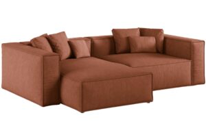 Cosmopolitan Design Terakotově oranžová rohová pohovka Aveiro 254 cm