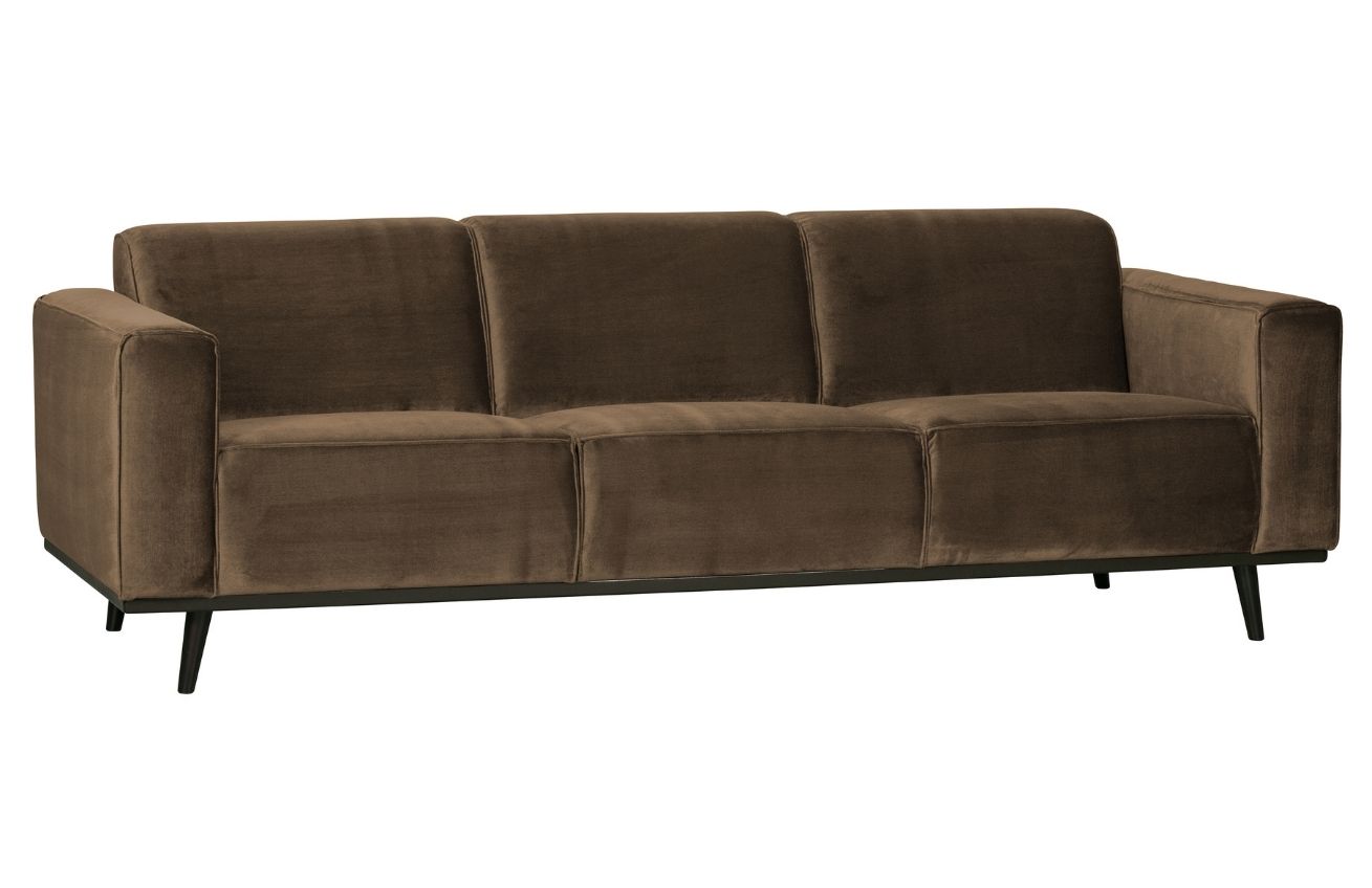 WOOOD Šedohnědá sametová trojmístná pohovka Twilight 230 cm