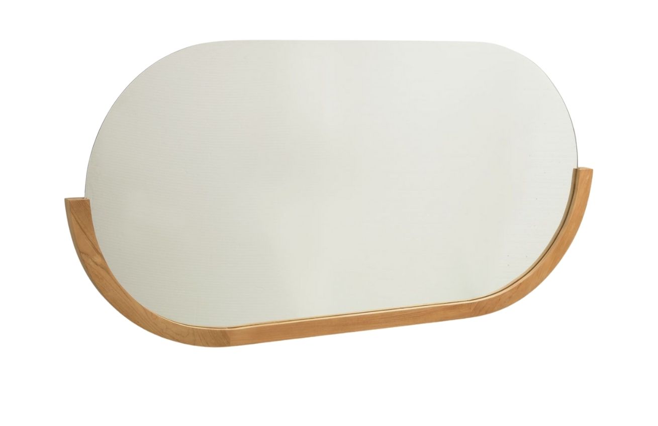 Kave Home Teakové závěsné zrcadlo Rokia 55 x 90 cm