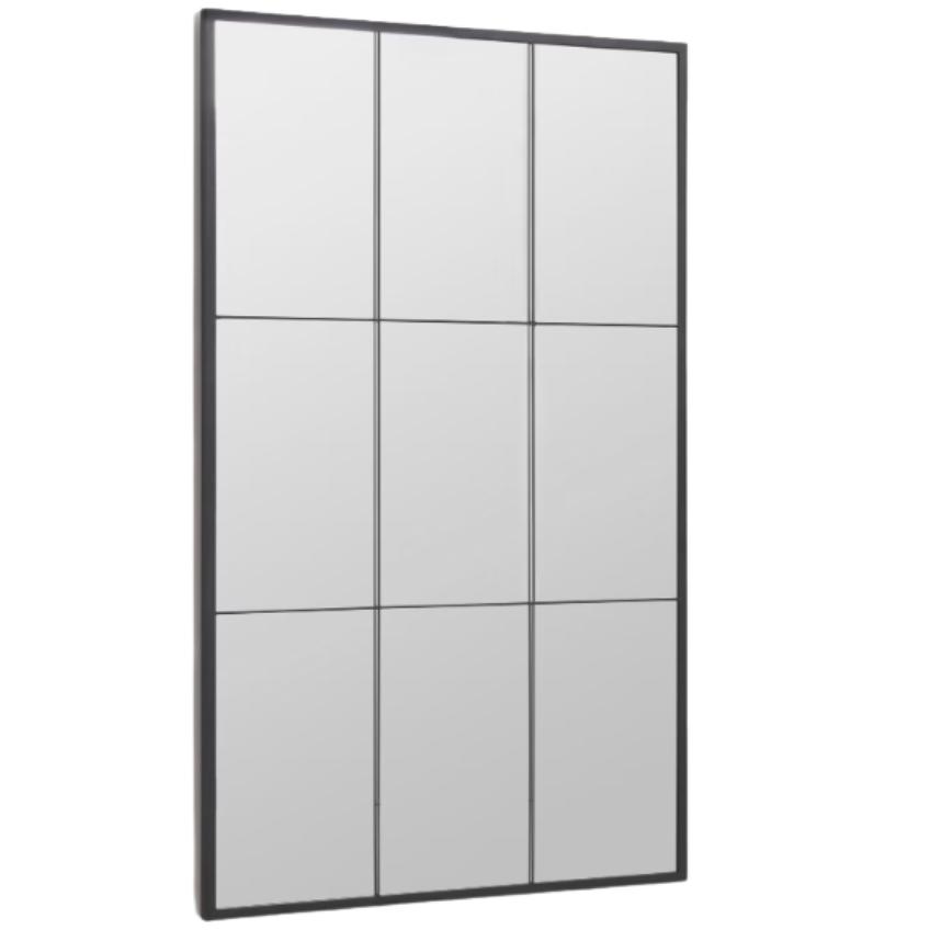 Kave Home Černé kovové závěsné zrcadlo Ulrica 160 x 100 cm