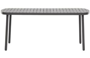 Kave Home Tmavě šedý kovový zahradní jídelní stůl Joncols 180 x 90 cm