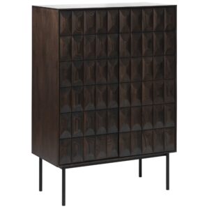 Unique Furniture Tmavě hnědá dubová vinotéka Latina 130 x 90 cm