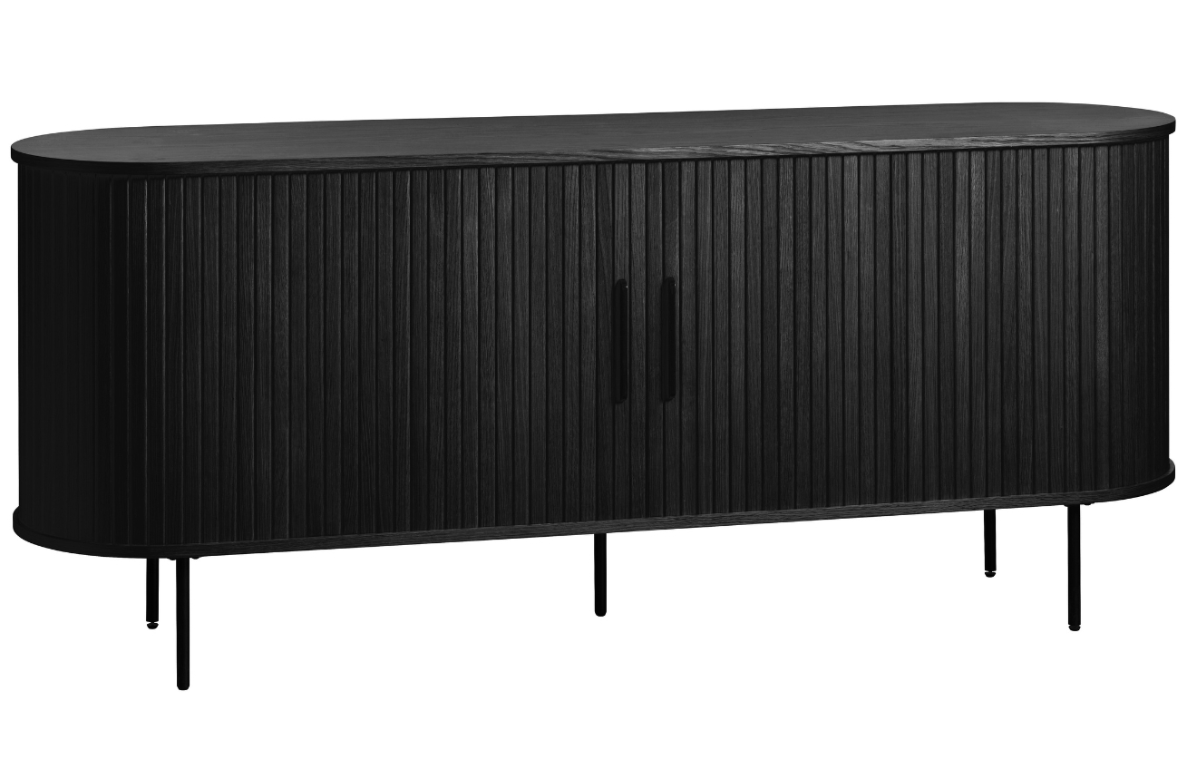 Unique Furniture Černá dubová komoda Nola 180 x 45 cm