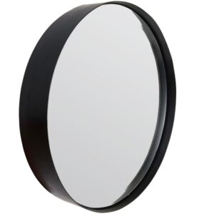 White Label Černé závěsné zrcadlo WLL Raj Large Ø 75 cm