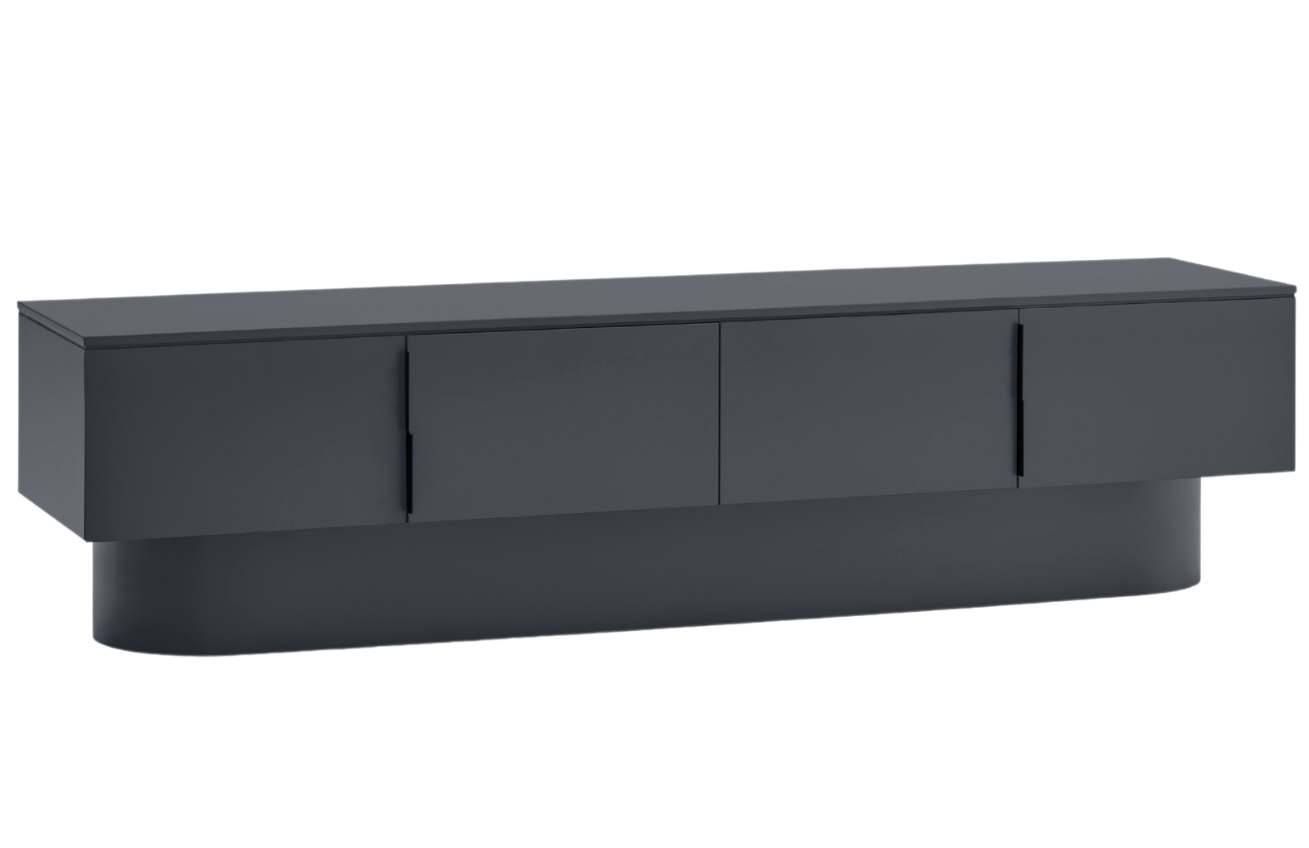 Teulat Antracitově šedý lakovaný TV stolek Totem 200 x 47 cm