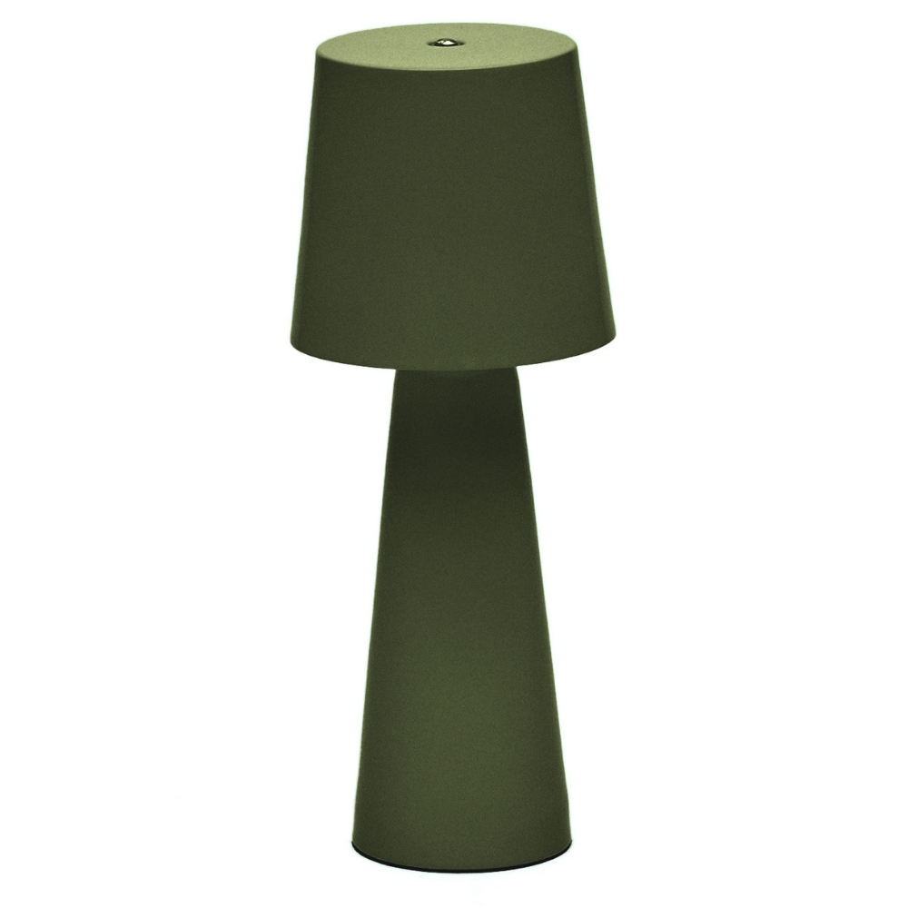 Kave Home Zelená kovová zahradní stolní LED lampa Arenys S