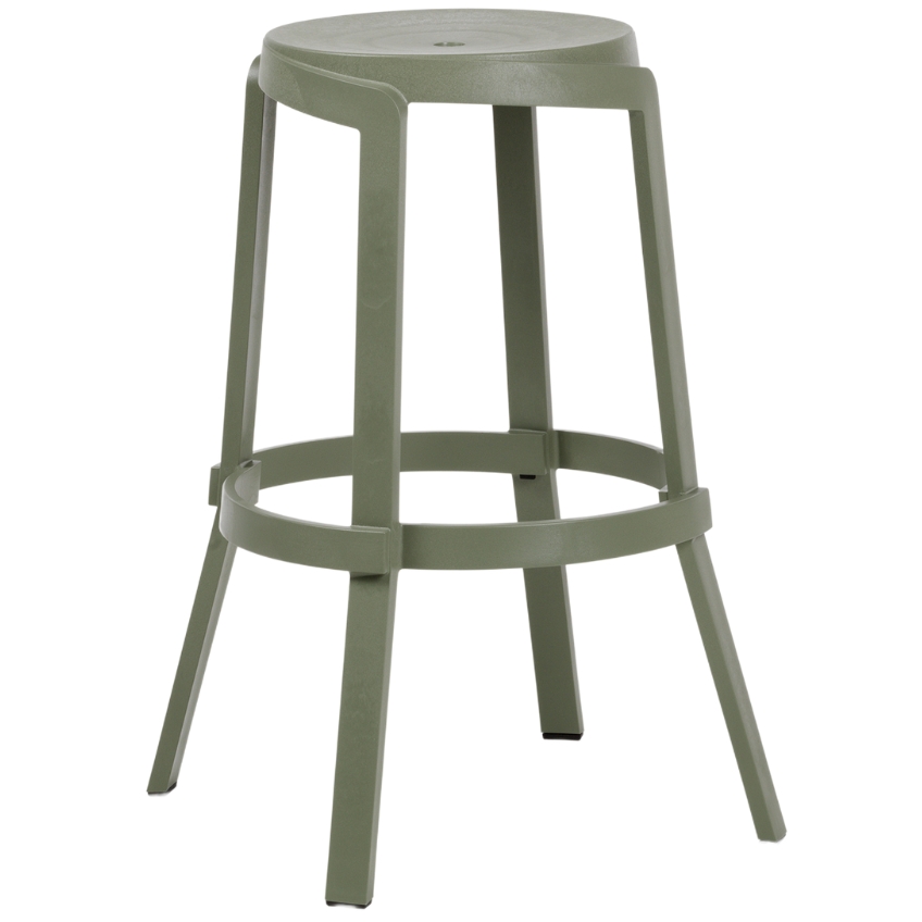 Nardi Zelená plastová zahradní barová židle Stack Maxi 77 cm