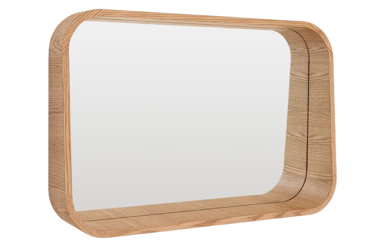 Kave Home Nástěnné zrcadlo Salaya 60 x 90 cm s dřevěným dekorem