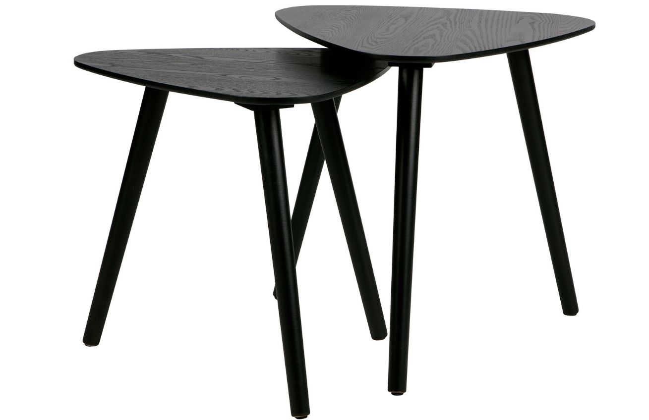 WOOOD Set černých odkládacích stolků Nila 40 x 40/45 x 45 cm