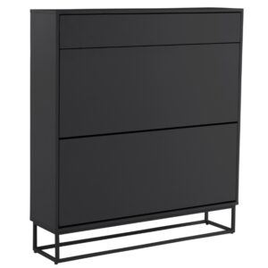 Jotex Černý lakovaný botník LYCKEBY 100 x 25 cm