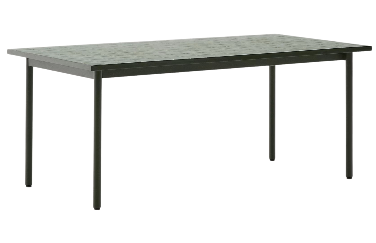 Kave Home Zelený zahradní stůl Maurina 223 x 101 cm