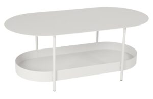 Světle šedý kovový zahradní konferenční stolek Fermob Salsa 113 x 58 cm