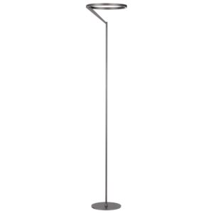 Stříbrnošedá kovová stojací LED lampa Nova Luce Tilia 168 cm