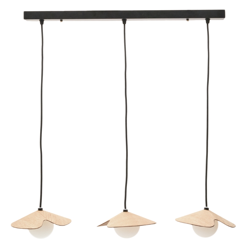 Dřevěné závěsné světlo Kave Home Wilara 60 cm