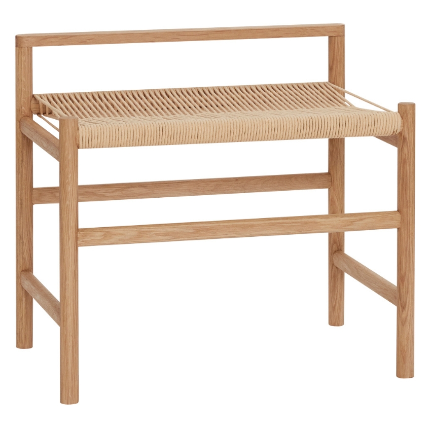 Hübsch Dubová lavice Heritage 60 cm s výpletem