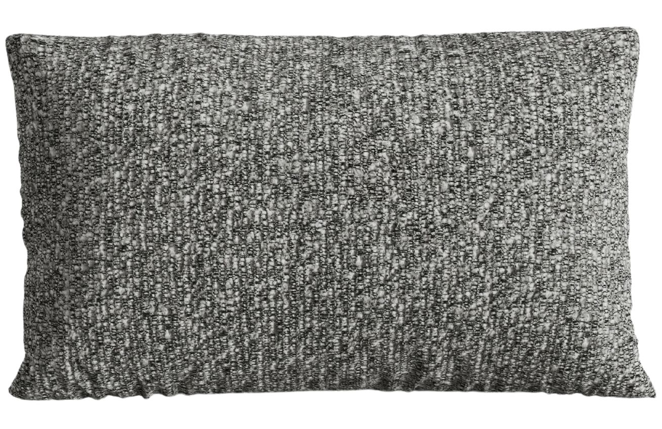 Micadoni Tmavě šedý bouclé polštář Nuria 60 x 40 cm
