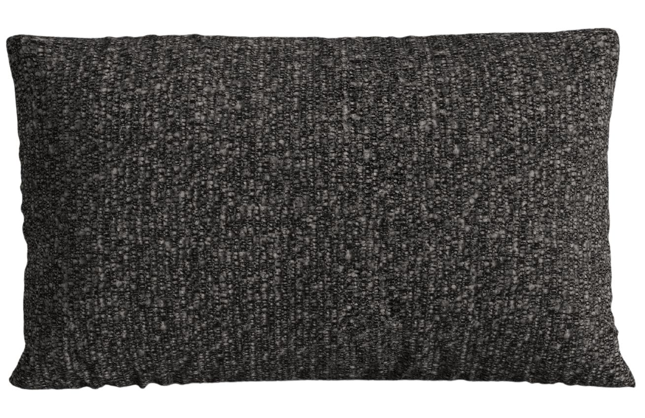 Micadoni Antracitově šedý bouclé polštář Nuria 60 x 40 cm
