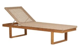 Nordic Living Teakové zahradní lehátko Deren