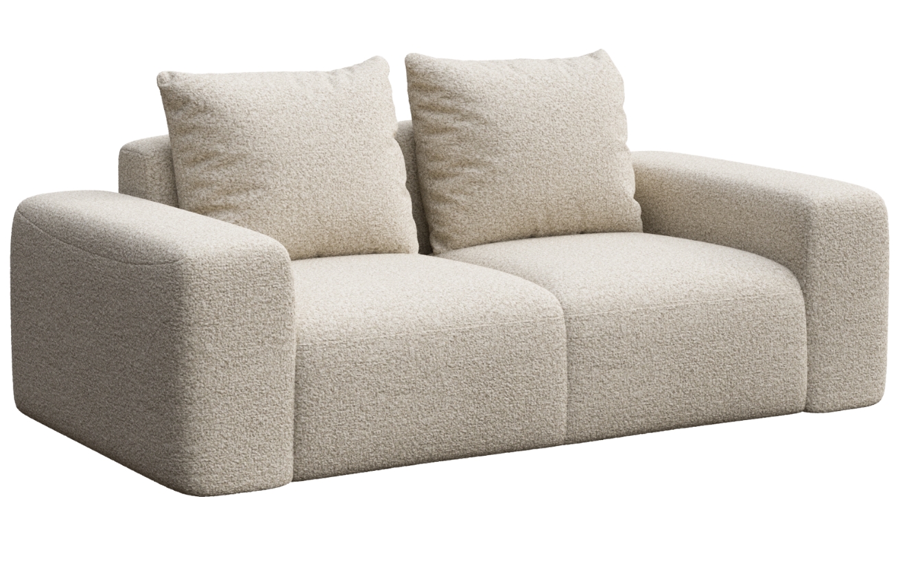 Rodier Béžová bouclé dvoumístná pohovka Monce 212 cm