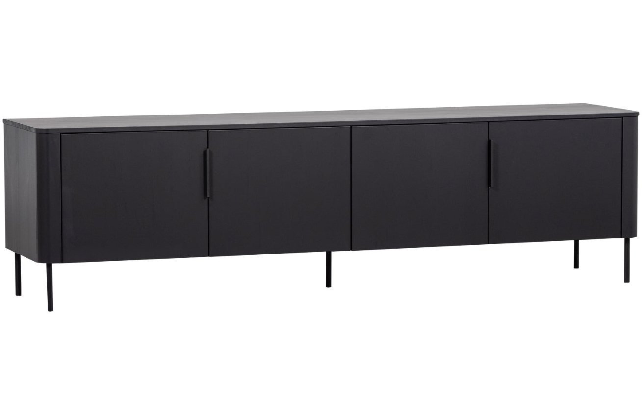 WOOOD Černý dřevěný TV stolek Gunnar 200 x 44 cm