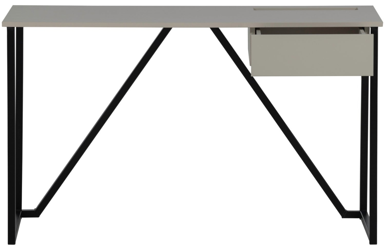 WOOOD Šedobéžový dřevěný pracovní stůl New Julius 126 x 53 cm
