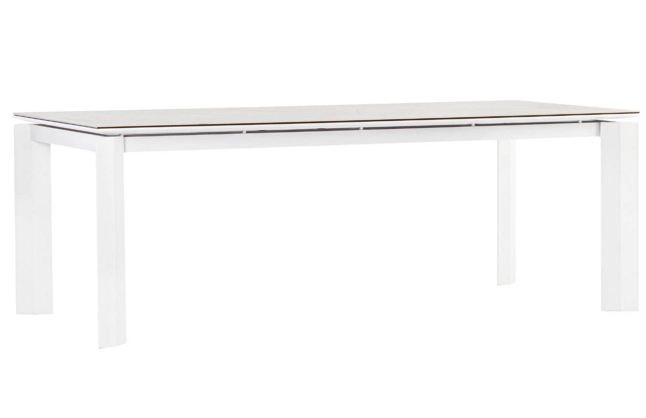 Bizzotto Bílý keramický zahradní rozkládací stůl Otavio 220/340 x 95 cm