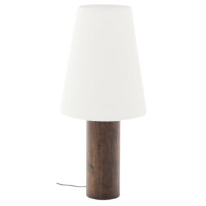 Tmavá dřevěná stojací lampa Kave Home Marga 110 cm