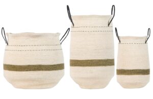 Set tří béžových úložných košů Quax Natural