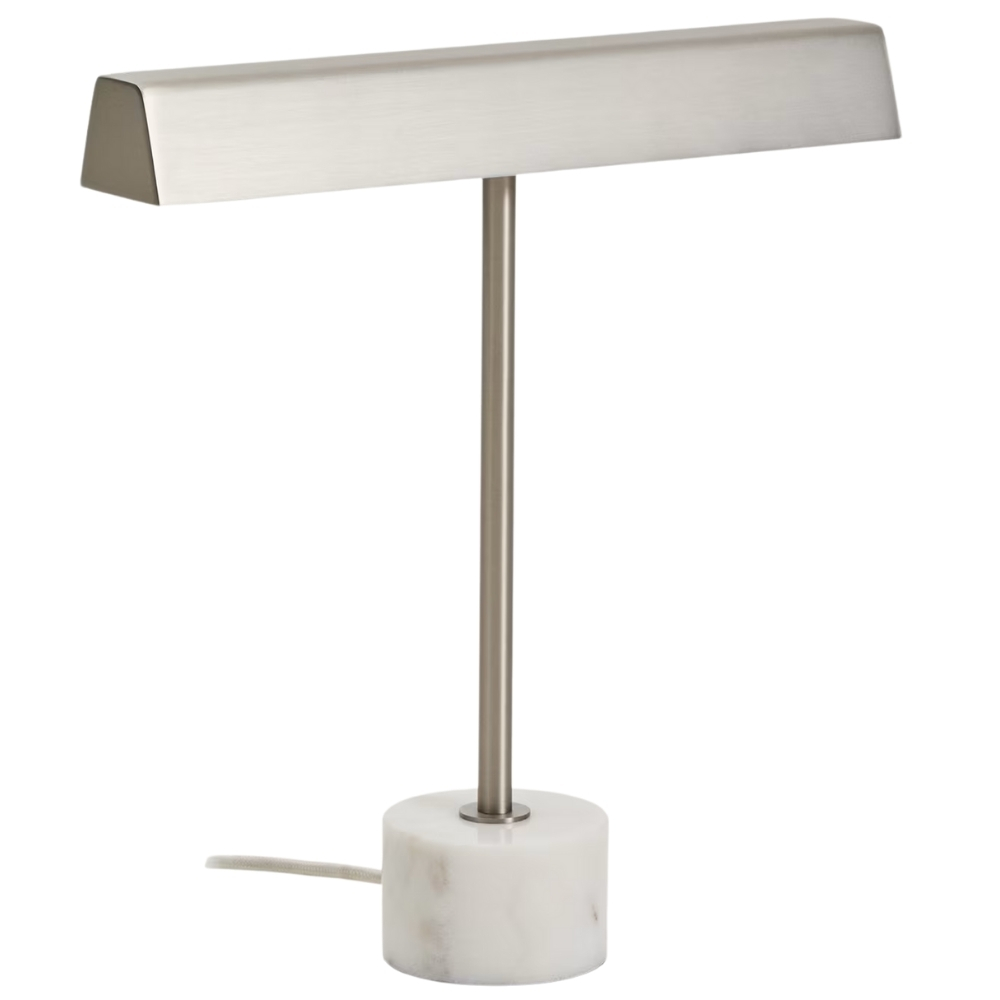 Kave Home Stříbrná kovová stolní lampa Lynor