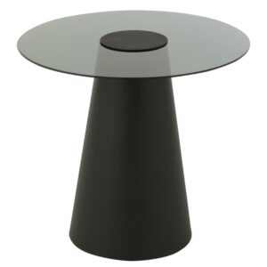 J-line Černý skleněný odkládací stolek Mirage 60 cm