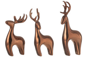 J-line Set tří měděných sošek Reindeer 16 cm