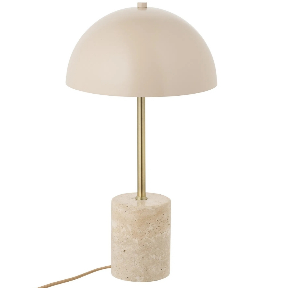 Nordic Living Béžová mramorová stolní lampa Sheffield 45 cm