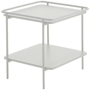 Unique Furniture Světle šedý kovový odkládací stolek Yuba 45 x 45 cm