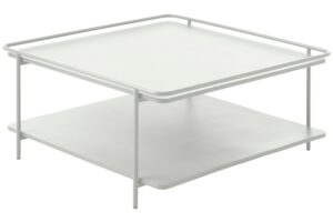 Unique Furniture Světle šedý kovový konferenční stolek Yuba 75 x 75 cm